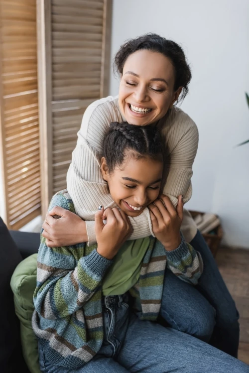 Mother With Child Share A Happy Moment